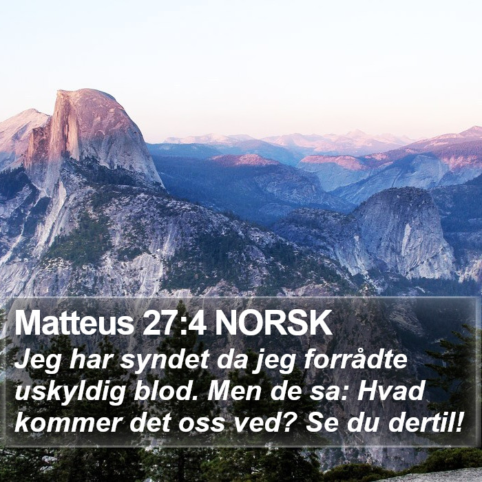 Matteus 27:4 NORSK Bible Study