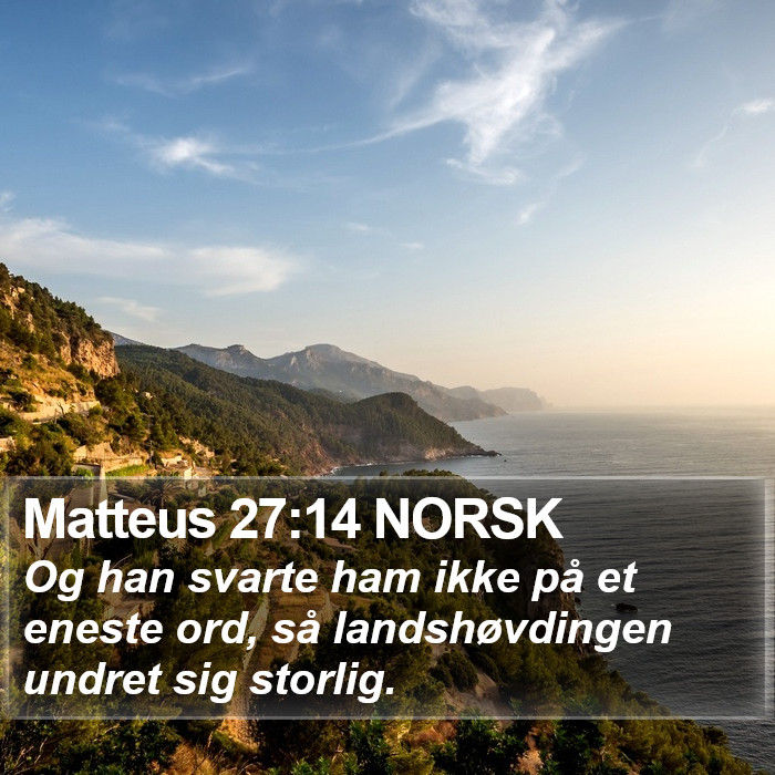 Matteus 27:14 NORSK Bible Study