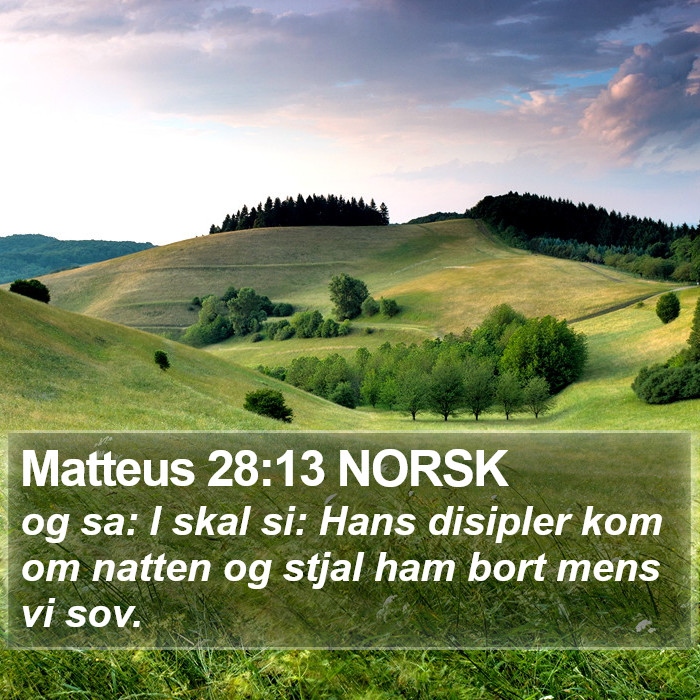 Matteus 28:13 NORSK Bible Study