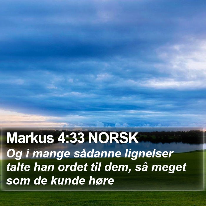 Markus 4:33 NORSK Bible Study