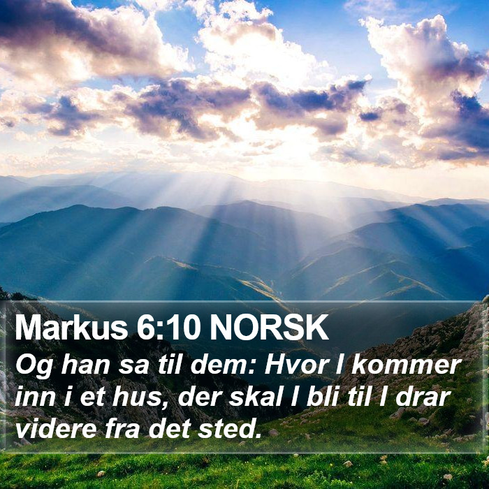 Markus 6:10 NORSK Bible Study