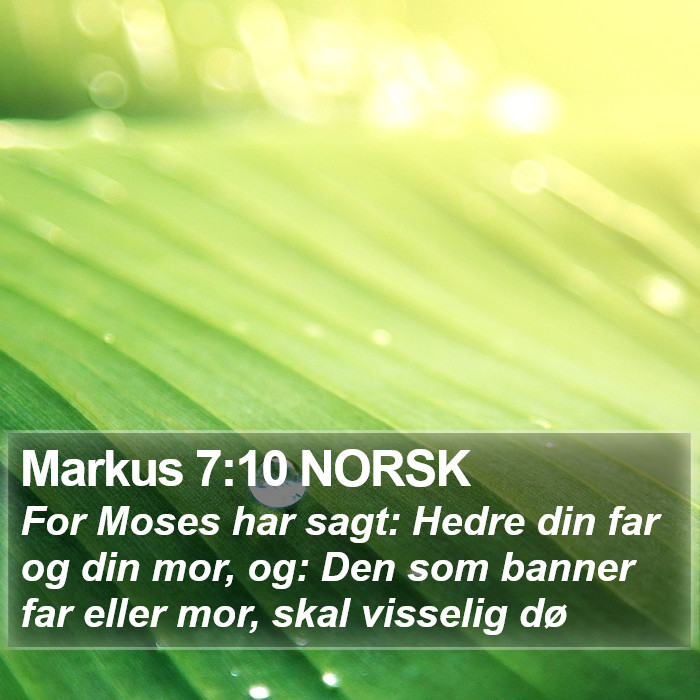 Markus 7:10 NORSK Bible Study