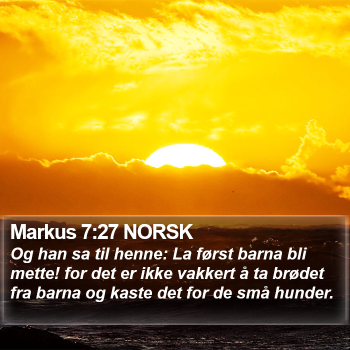 Markus 7:27 NORSK Bible Study