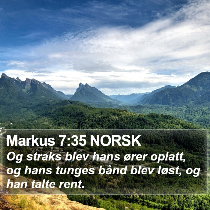 Markus 7:35 NORSK Bible Study