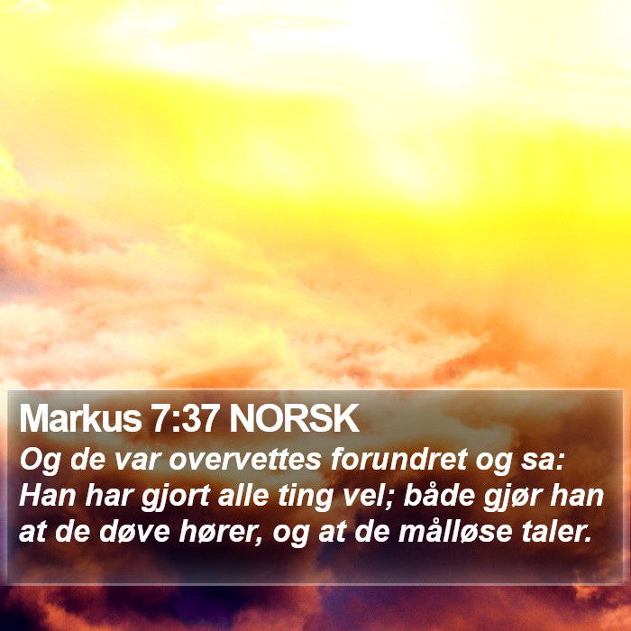 Markus 7:37 NORSK Bible Study