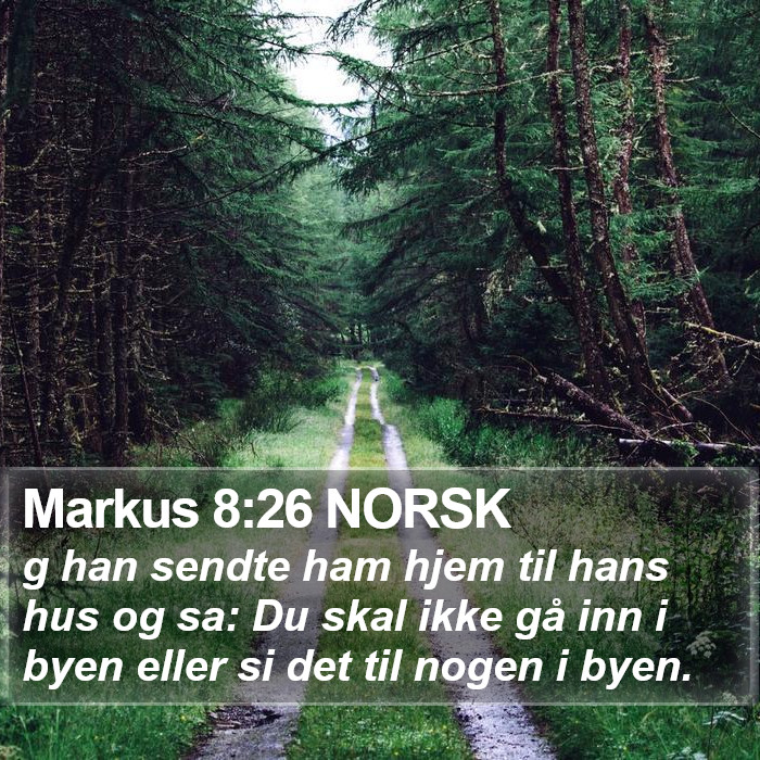 Markus 8:26 NORSK Bible Study