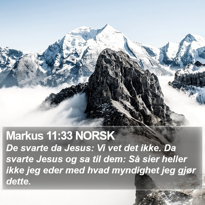 Markus 11:33 NORSK Bible Study
