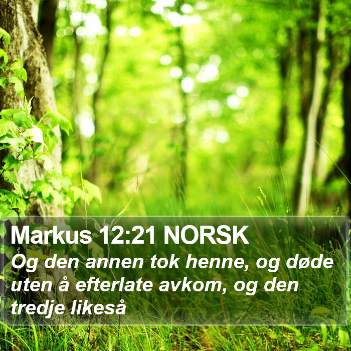 Markus 12:21 NORSK Bible Study