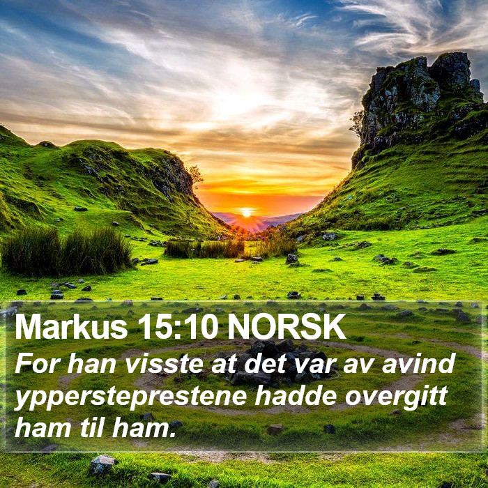 Markus 15:10 NORSK Bible Study