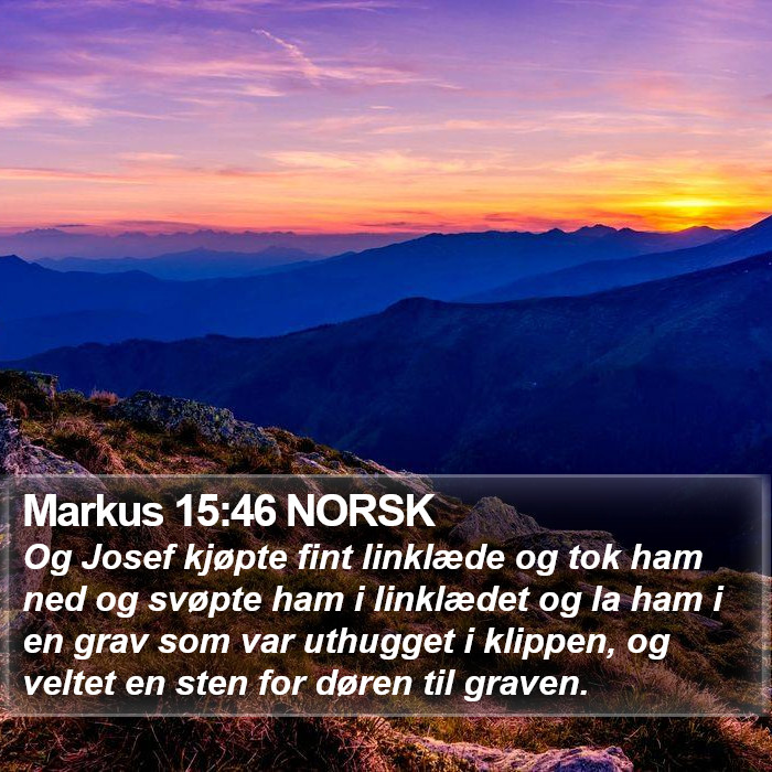 Markus 15:46 NORSK Bible Study