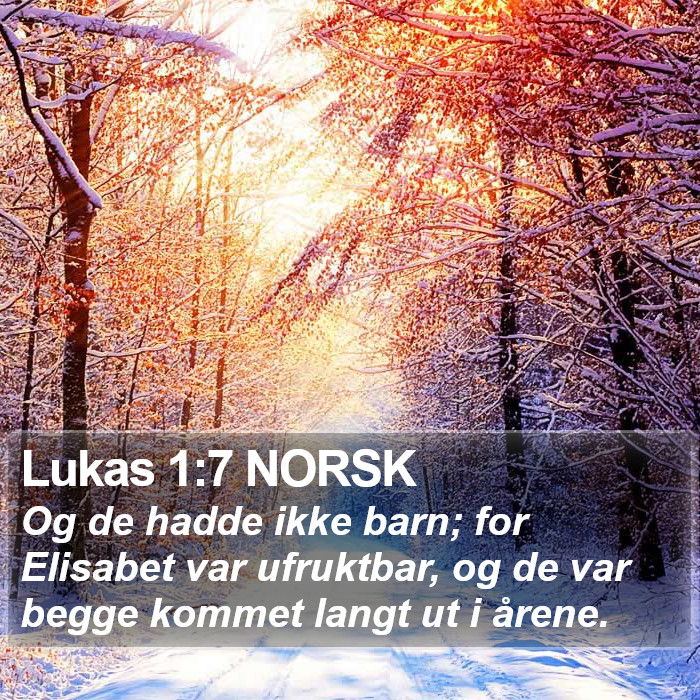 Lukas 1:7 NORSK Bible Study