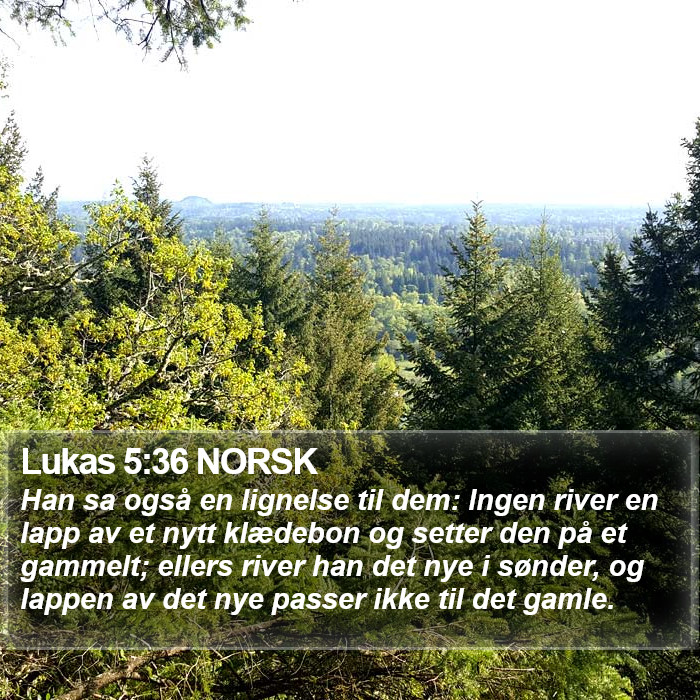 Lukas 5:36 NORSK Bible Study