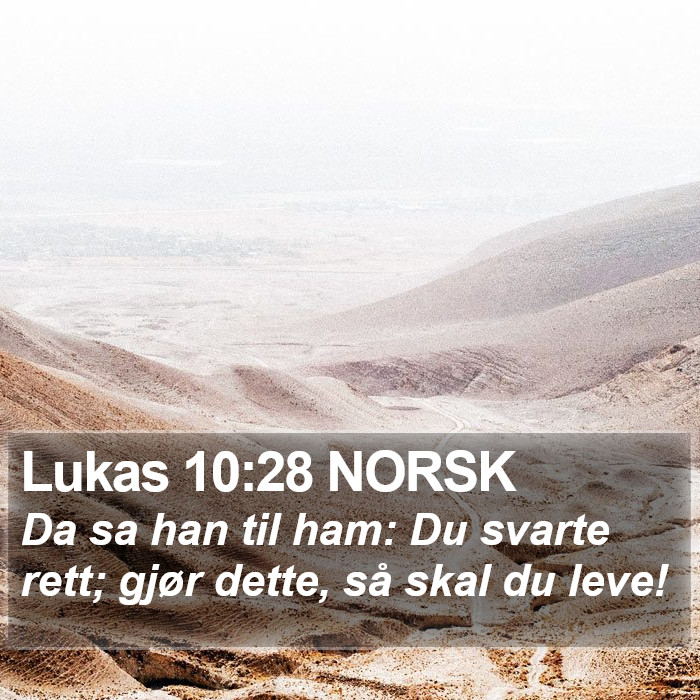Lukas 10:28 NORSK Bible Study