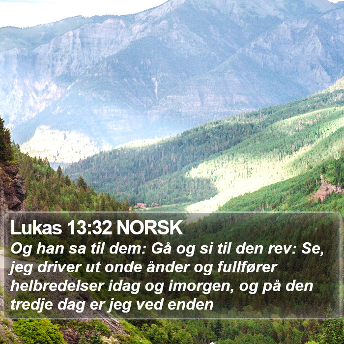 Lukas 13:32 NORSK Bible Study