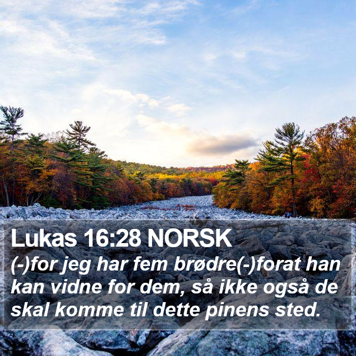 Lukas 16:28 NORSK Bible Study