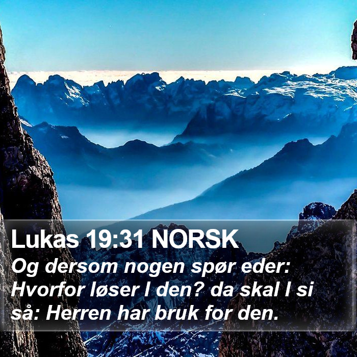 Lukas 19:31 NORSK Bible Study