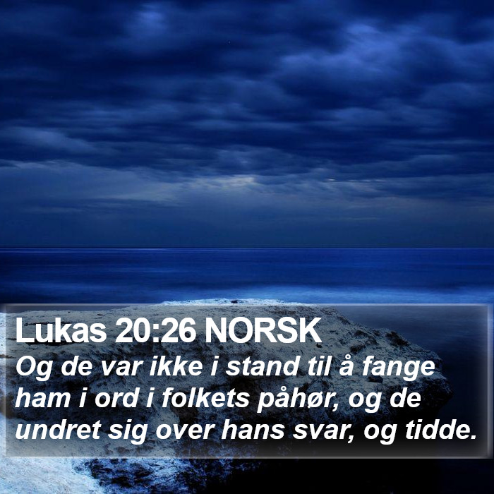 Lukas 20:26 NORSK Bible Study