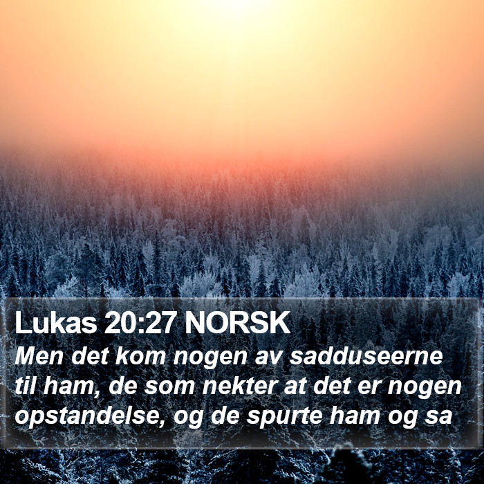 Lukas 20:27 NORSK Bible Study