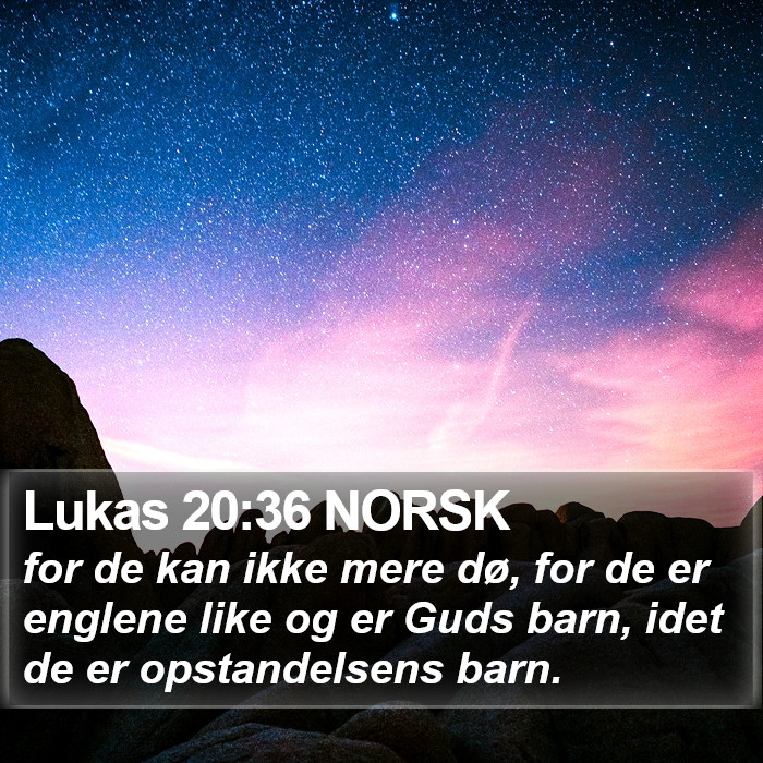 Lukas 20:36 NORSK Bible Study