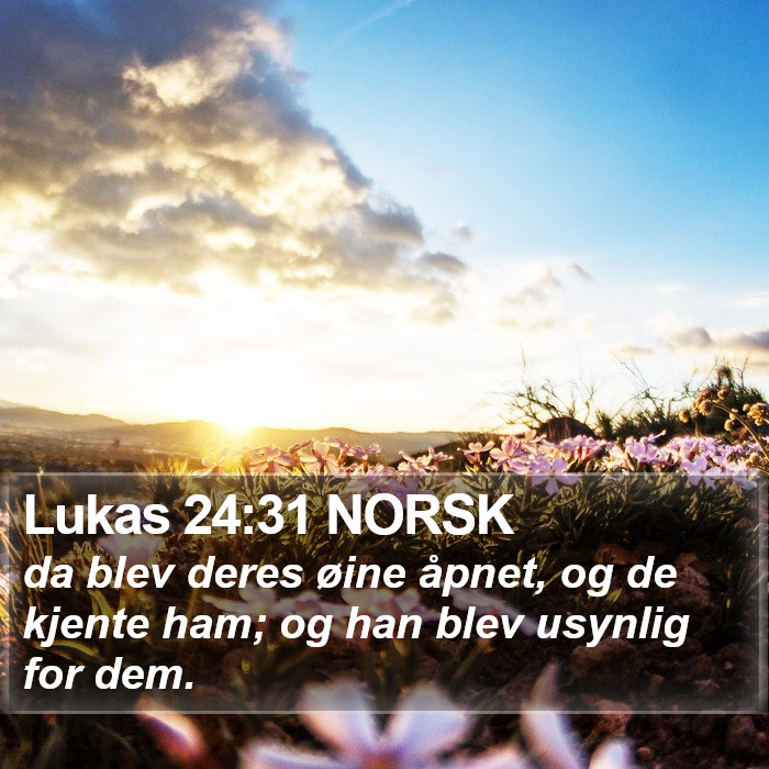 Lukas 24:31 NORSK Bible Study