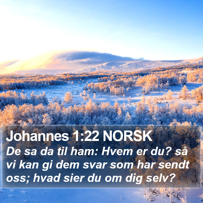 Johannes 1:22 NORSK Bible Study