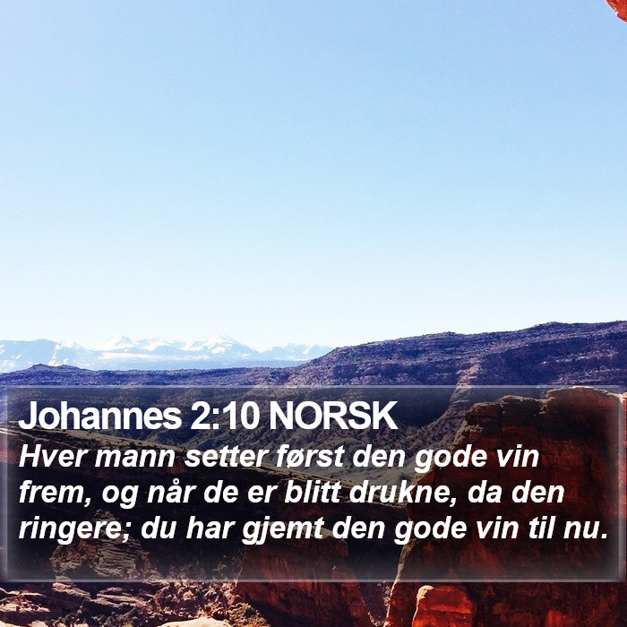 Johannes 2:10 NORSK Bible Study