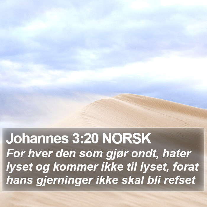 Johannes 3:20 NORSK Bible Study