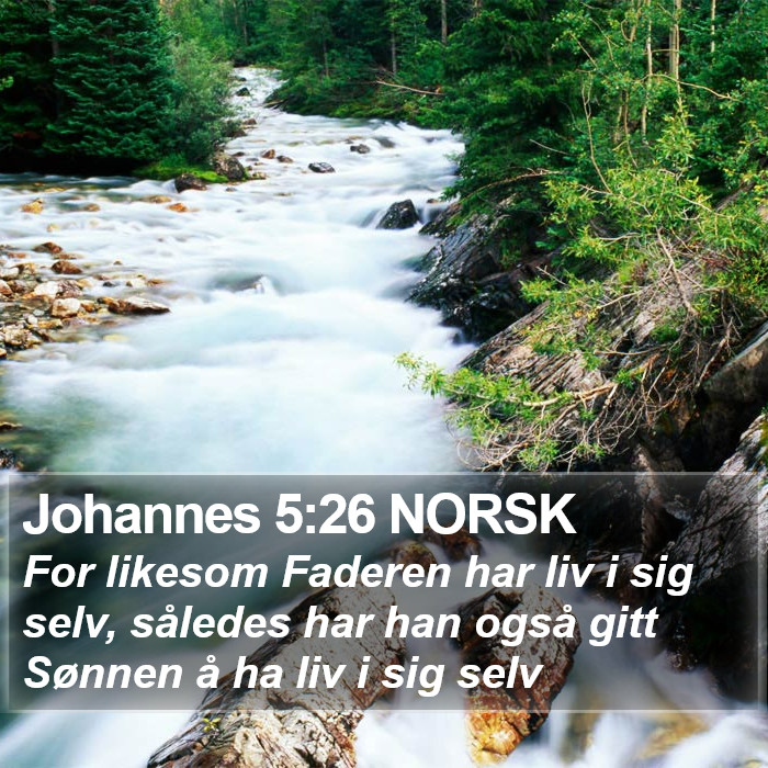 Johannes 5:26 NORSK Bible Study