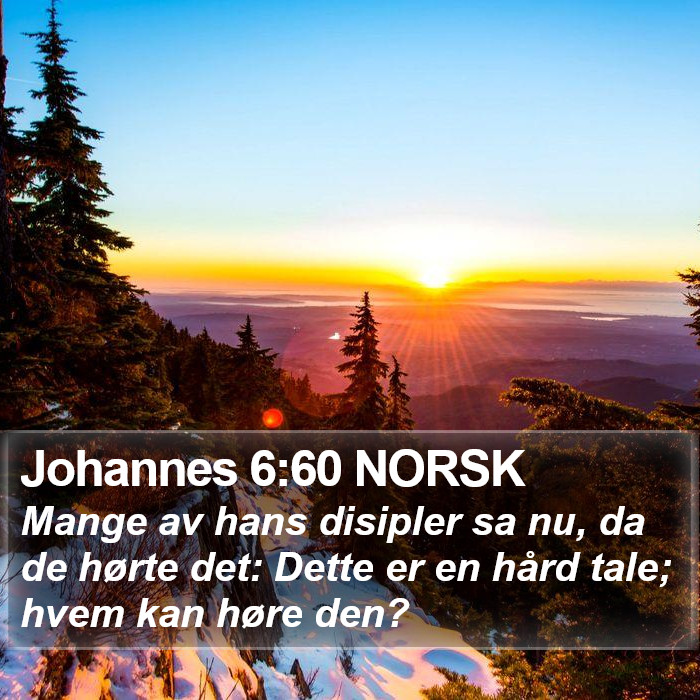 Johannes 6:60 NORSK Bible Study