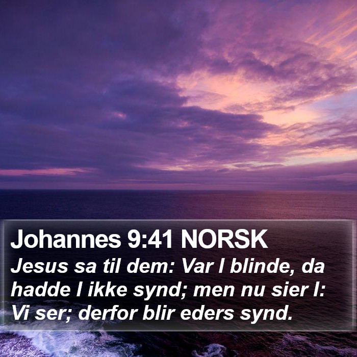 Johannes 9:41 NORSK Bible Study