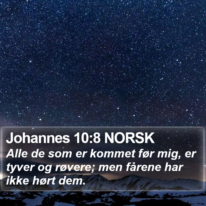 Johannes 10:8 NORSK Bible Study