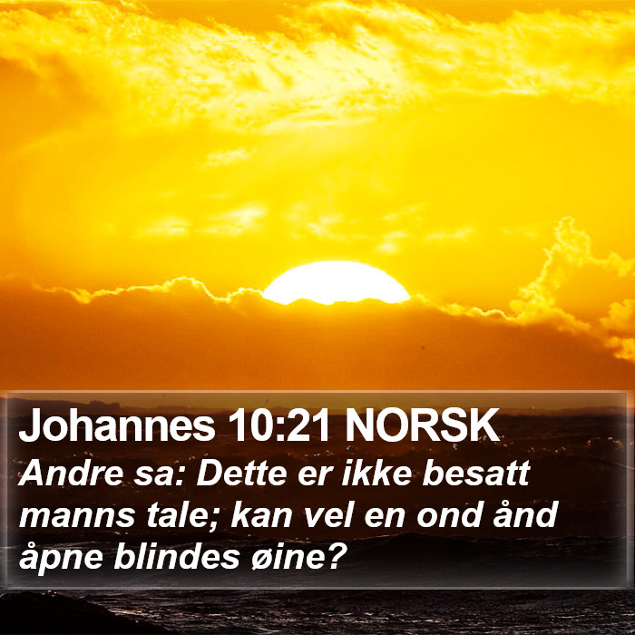 Johannes 10:21 NORSK Bible Study