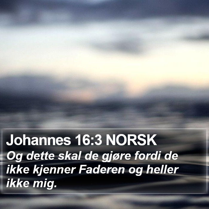 Johannes 16:3 NORSK Bible Study