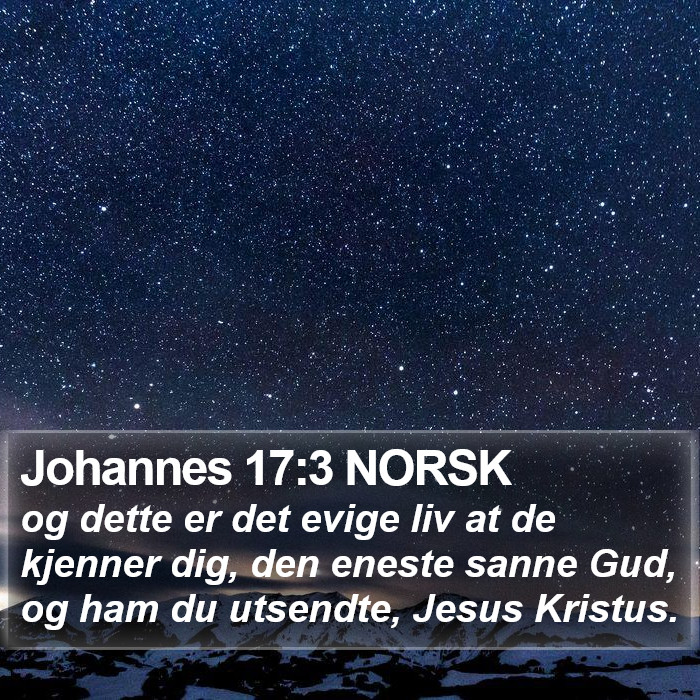 Johannes 17:3 NORSK Bible Study