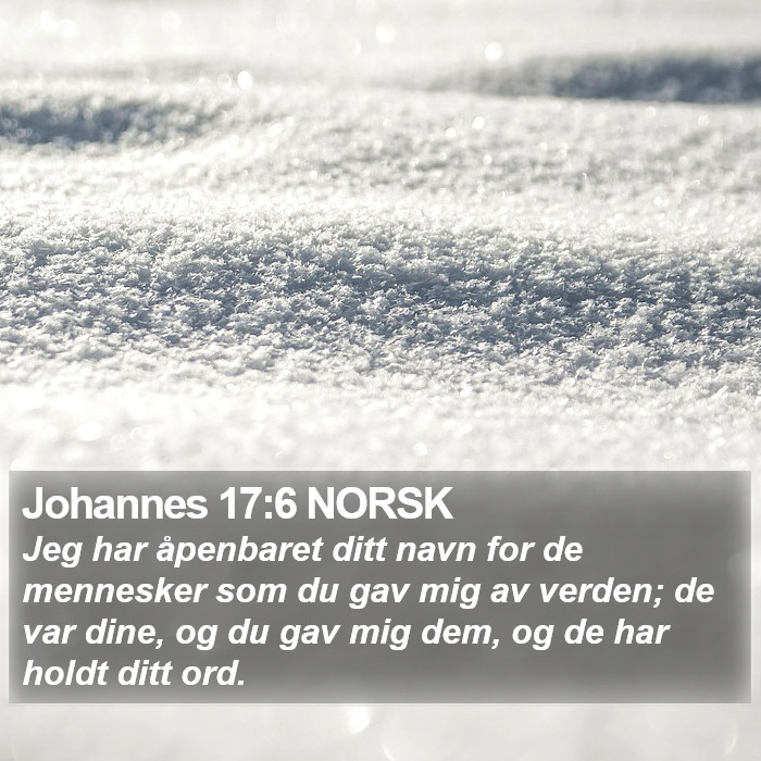 Johannes 17:6 NORSK Bible Study