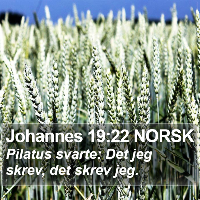 Johannes 19:22 NORSK Bible Study