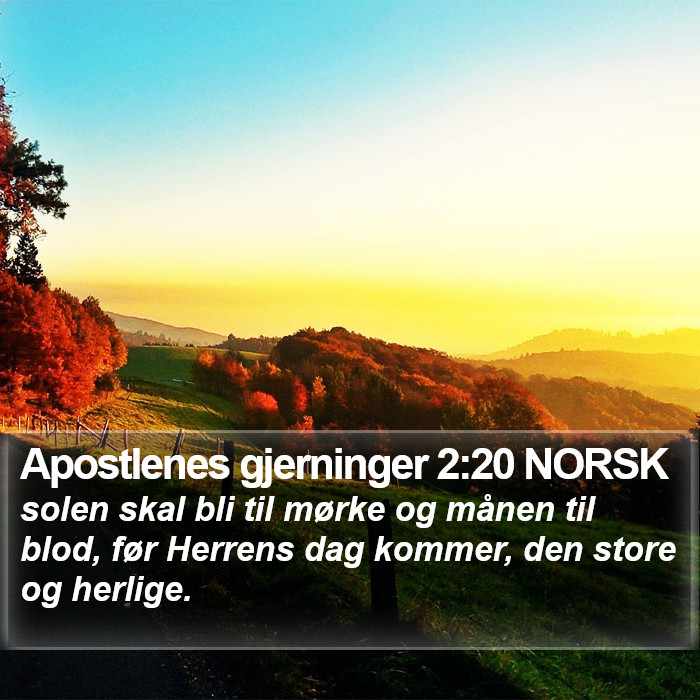 Apostlenes gjerninger 2:20 NORSK Bible Study