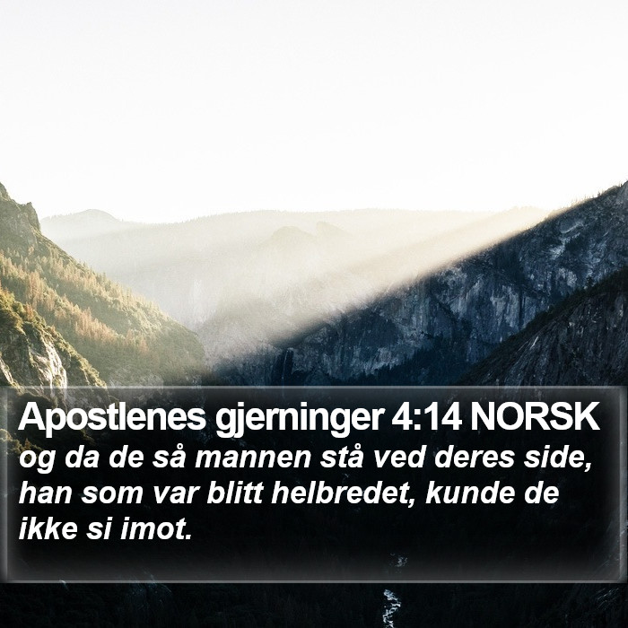 Apostlenes gjerninger 4:14 NORSK Bible Study