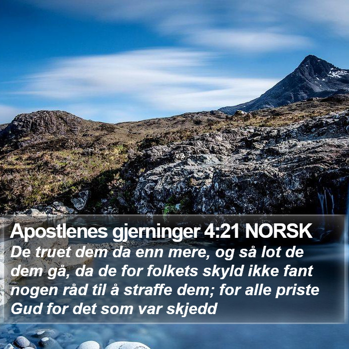 Apostlenes gjerninger 4:21 NORSK Bible Study