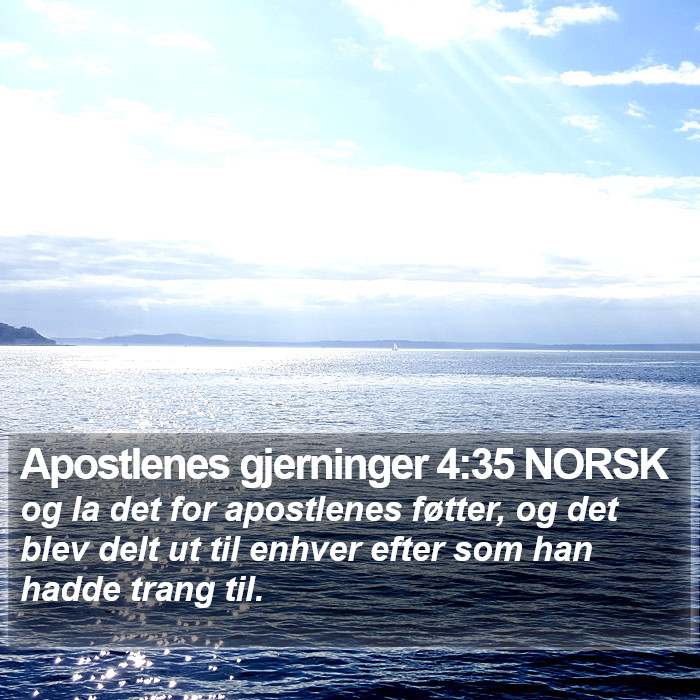 Apostlenes gjerninger 4:35 NORSK Bible Study