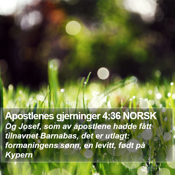Apostlenes gjerninger 4:36 NORSK Bible Study