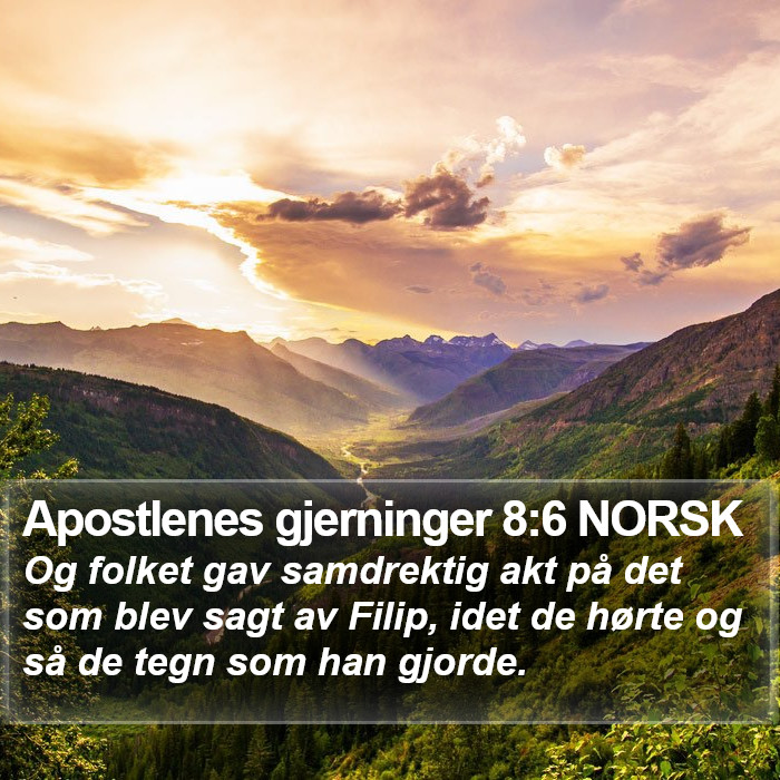 Apostlenes gjerninger 8:6 NORSK Bible Study