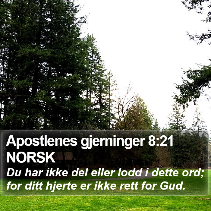 Apostlenes gjerninger 8:21 NORSK Bible Study