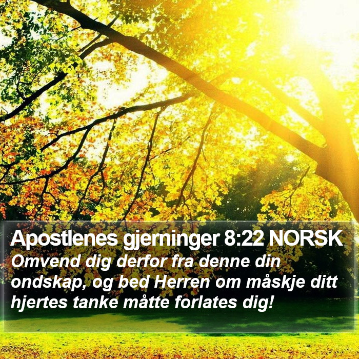 Apostlenes gjerninger 8:22 NORSK Bible Study