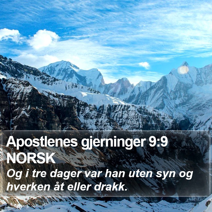 Apostlenes gjerninger 9:9 NORSK Bible Study
