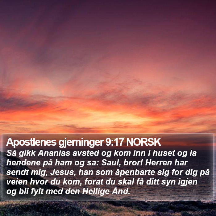 Apostlenes gjerninger 9:17 NORSK Bible Study