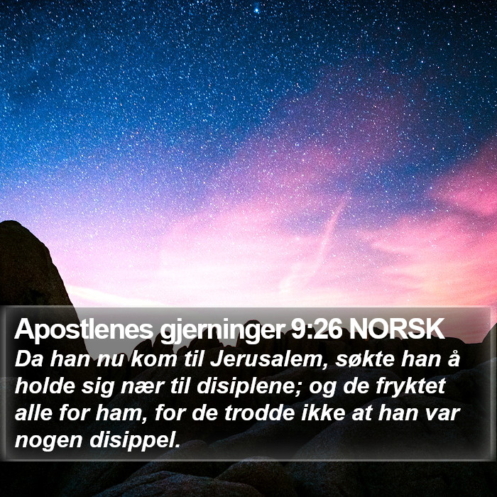 Apostlenes gjerninger 9:26 NORSK Bible Study