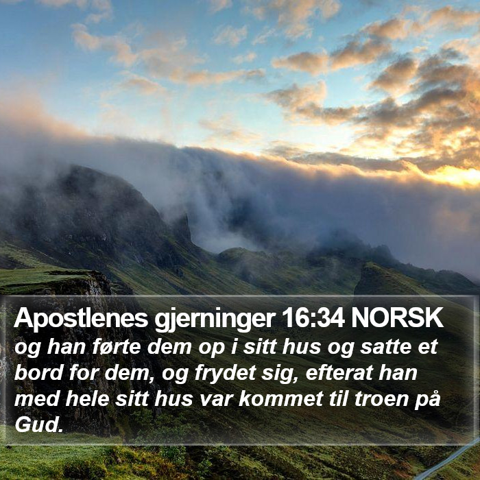 Apostlenes gjerninger 16:34 NORSK Bible Study