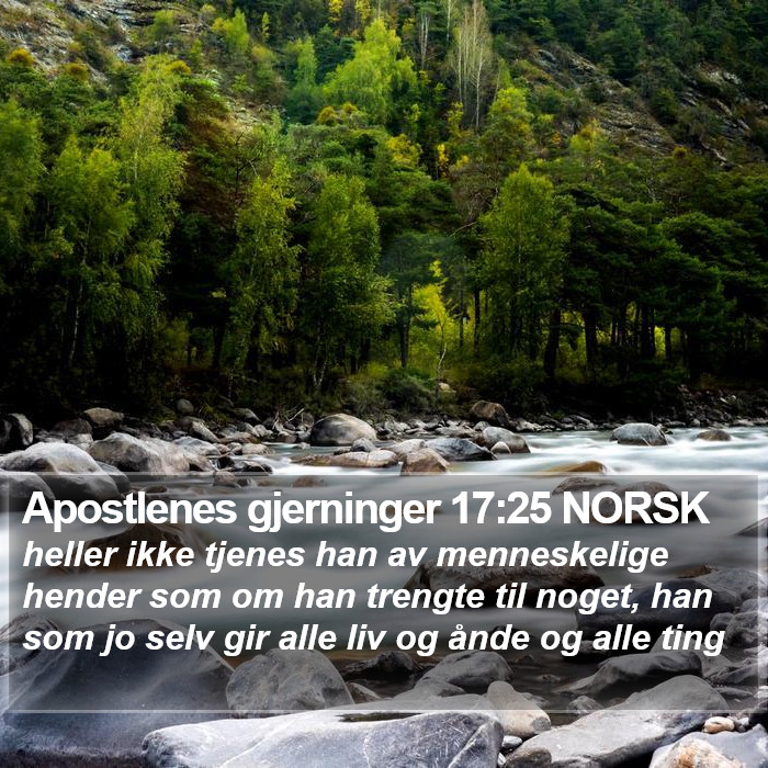 Apostlenes gjerninger 17:25 NORSK Bible Study