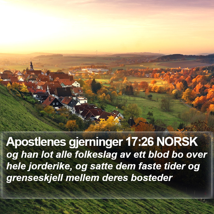 Apostlenes gjerninger 17:26 NORSK Bible Study